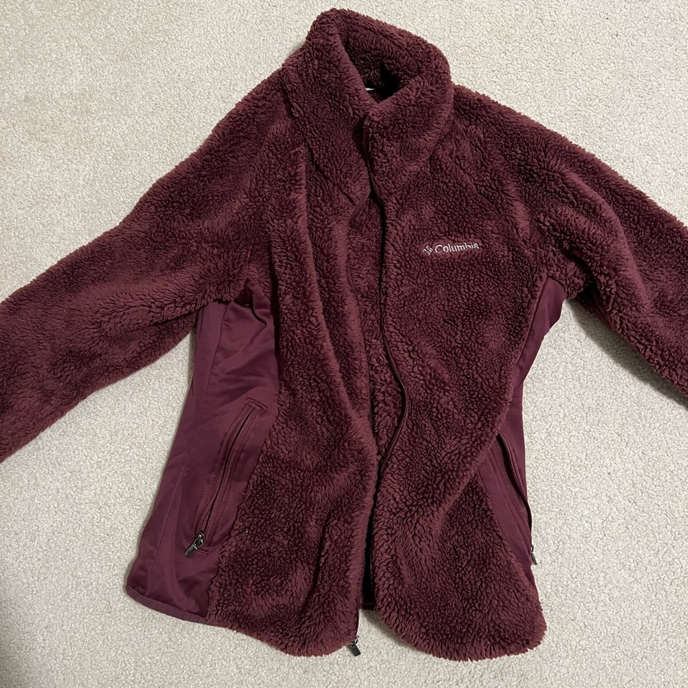 Maroon Sherpa Columbia winter coat